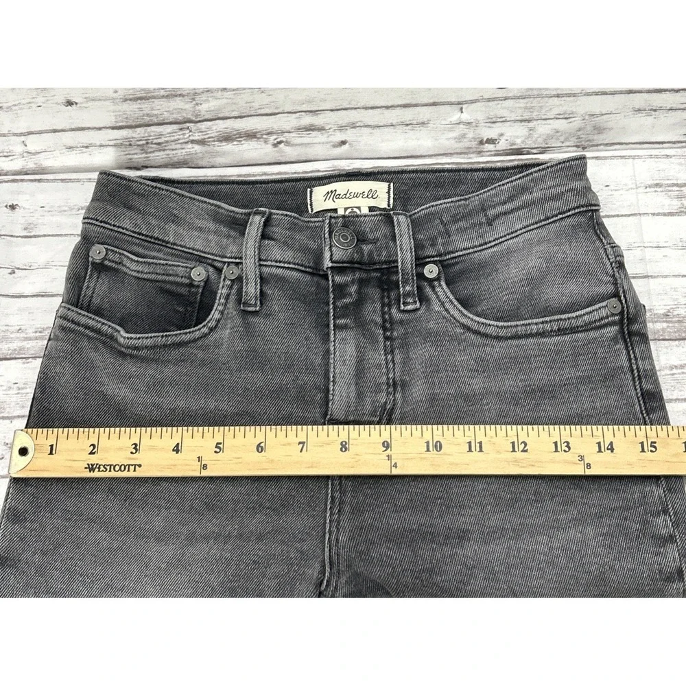 Madewell Women's Kick Out Full Length Flare Mid Rise Gray Wash Jeans Size 26